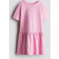 110/116 Klänningar H&M Klänning I Bomullstrikå - Rosa