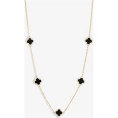 Jon Richard Gold Plated And Jet Station Clover Necklace
