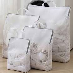 Washing Bags Shein White Laundry Bag With Handle And Honeycomb Mesh - White