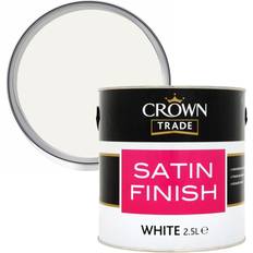 Crown Satin Wood Paint White 2.5L