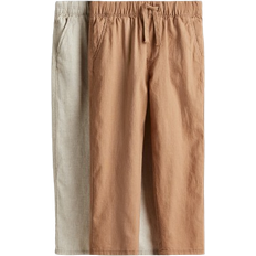 H&M Byxa I Linmix 2-Pack - Ljusbeige/Mörkbeige