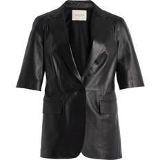 Lafayette 148 New York Short Sleeve Leather Blazer
