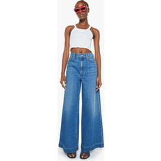 Mother The Headiner Sneak High Rise Wide Leg Jeans - Green Thumb