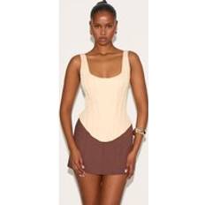 Gula Shapewear & Underplagg PrettyLittleThing Lemon Boned Dip Hem Longline Corset