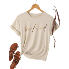 Shein Tops Shein Womens Minimalist Be Kind Slogan Short Sleeve TShirt Summer
