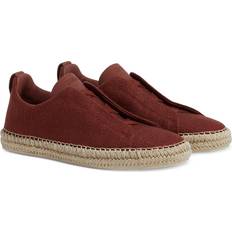 Viscose Espadrilles Zegna Triple Stitch Espadrilles en Lin et Cuir - Rouges