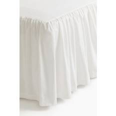 White Valance Sheets H&M Flounced Cotton-Blend Double King - White Valance Sheet White