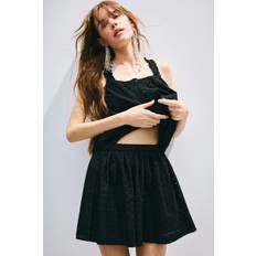 Lace Tank Tops H&M Lace-Detail Strappy Top - Black
