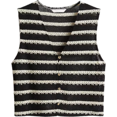 H&M Textured Jersey Waistcoat - Black