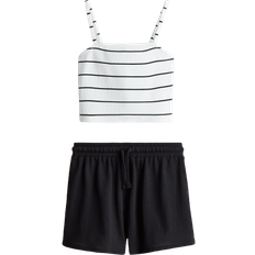 H&M Girls 2-Piece Strappy Top And Shorts Set - White