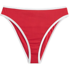 Hollister Curvy High Leg High Waist Cheeky Bikini Bottom - Cherry Red