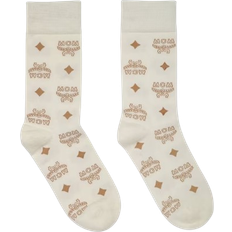 MCM Monogram Knit Socks - Beige/White