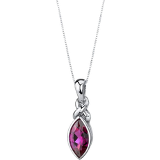 Rubiner Halsband Ruby And Oscar Vitality Celtic Pendant Necklace - Silver/Ruby