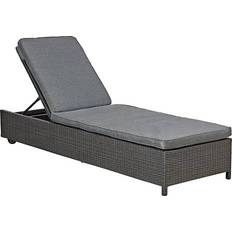 Liggestol med hynde polyrattan sort Pisa - Black