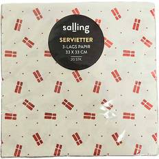 Salling Paper Napkins Dannebrog Red/White 20-pack