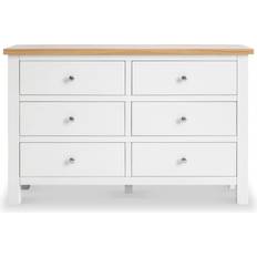 Roseland Furniture Farrow White Chest of Drawer 120x78cm