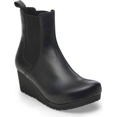 Birkenstock 39 Ankelboots Birkenstock Slip OnNatural Leather - Black/Black