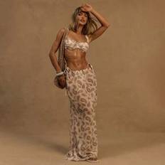 Chiffong Badkläder Shein Paisley Tie Side Maxi Skirt Cover Up Ibiza - Multifärgad