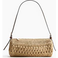 H&M Skuldertaske I Strå - Beige