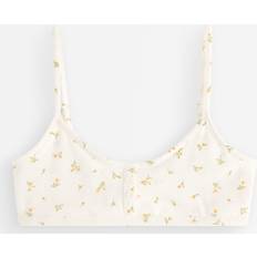 Lindex Blød Bralette Med Blomsterprint Og Knapdetalje - Gul/Blø