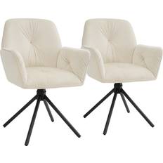 tectake Swivel Chair Lenia Upholstered Set of 2 Armchair