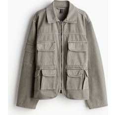 H&M Ladies Green Denim Utility Jacket - Green