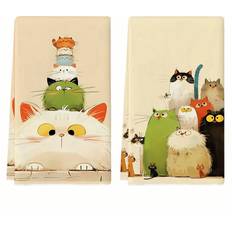 Microfiber Kitchen Towels Temu 2 Pcs Cute Kitten Towels - Microfiber Kitchen Towel