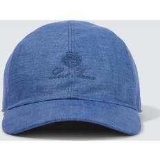 Loro Piana Accessories Loro Piana Logo Embroidered Linen Canvas Baseball Cap - Blue