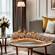 Interior Details Temu Golden Resin Sculpture Attracting Ornament Figurine