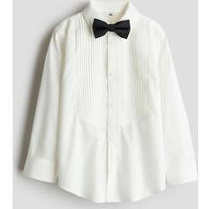 Vita Kostymer Barnkläder H&M Pojke Smokingskjorta Med Fluga - Vit/Svart