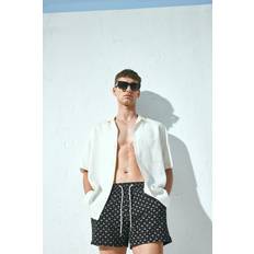 H&M Men Swimwear H&M Seersucker Swim Shorts - Black