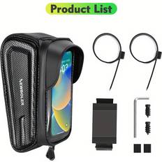 Temu Newboler Waterproof Eva Bike Handlebar Bag With 6.8 In Detachable Phone Holder