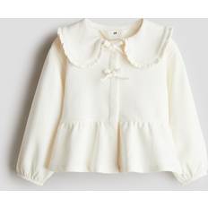 Recycled Materials Cardigans Children's Clothing H&M Mädchen Cardigan Mit Kragen Und Peplum - Weiß