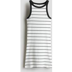 Dresses H&M Ribbed Cotton Dress - White