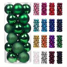 Plastic Christmas Tree Ornaments Temu 24 Pcs Shatterproof Ornaments 3/4/5/6cm Christmas Tree Ornament
