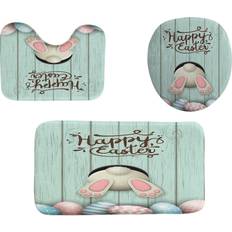 Bathroom Accessories Temu Easter Bunny Shower Curtain Set 1pc