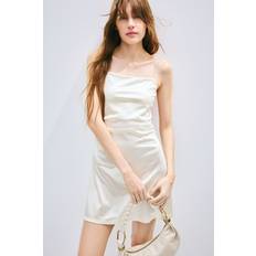 H&M Draperet Slip In-Kjole - Hvid