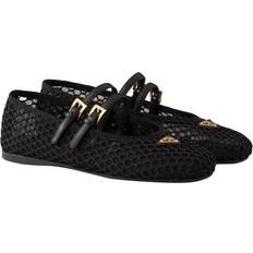 Prada Ballerinaskor Prada Mesh Fabric Ballerina Pumps - Black