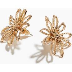 H&M Gold Flower-Shaped Stud Earrings - Gold