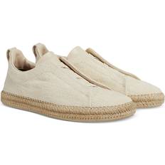 Viscose Espadrilles Zegna Triple Stitch Espadrilles en Lin et Cuir - Blanc Cassé