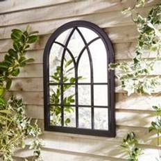 Dunelm Arched Window Indoor Outdoor - Black Wall Mirror