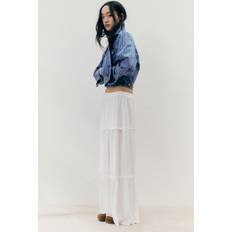 Recycled Materials Skirts H&M Crinkled Maxi Skirt - White