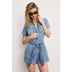 Jumpsuits & Overalls Good American Women's Fit For Success Lite Denim Shorts Denim Jumpsuit - Blue