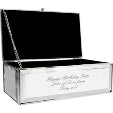 Women Jewellery Storage Personalised Memento Company Message Jewellery Box - Silver