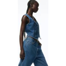 H&M Ladies Blue Denim Waistcoat - Blue