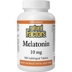 Melatonin 10mg Natural Factors Melatonin 10 mg Pebermynte 180 Tabletter