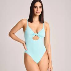 Vitamin A Women's Knot Front Keyhole Full Coverage One Piece Swimsuit - Aqua/Green