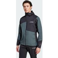 Multicoloured Rain Clothes adidas Terrex Xperior Hybrid Rain Jacket - Legend Ivy/Black