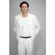 H&M Herr Kavajer H&M Kavaj I Linmix Regular Fit - Vit