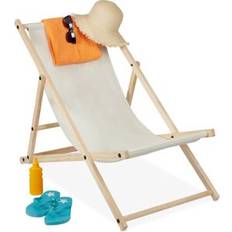 Relaxdays Strandstol Beige